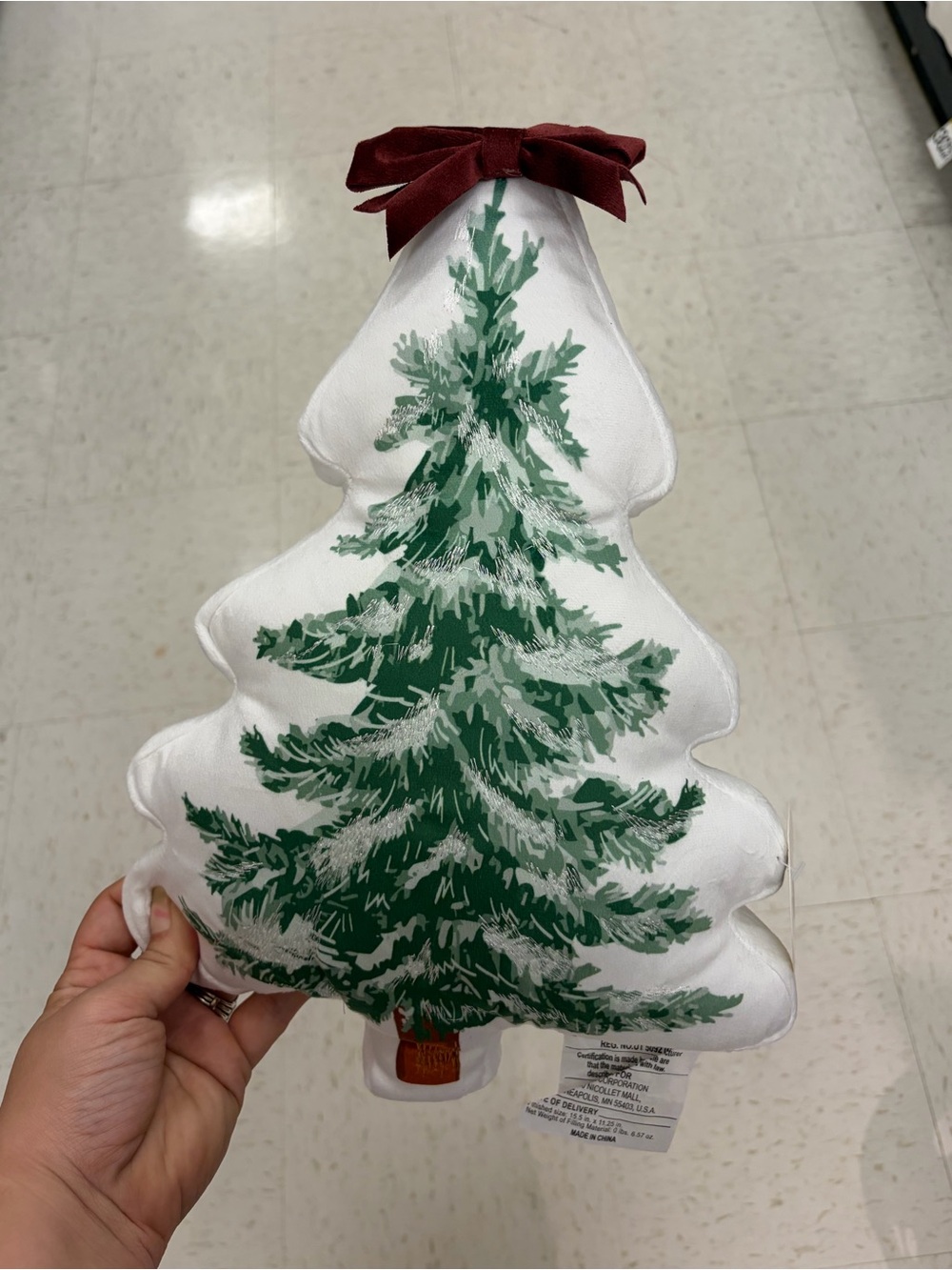 Target Bullseye Playground Christmas Tree Pillow with Bow